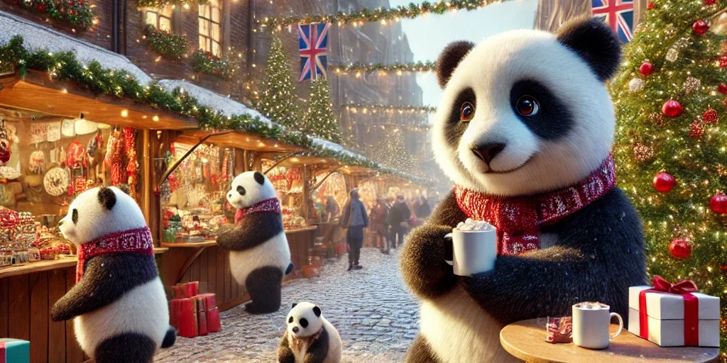 Chinese Students at UK Christmas market.