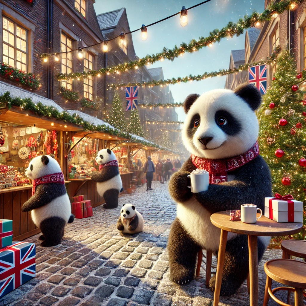 Chinese Students at UK Christmas market.